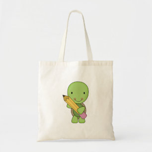 Tote Bag petite tortue mignonne au crayon