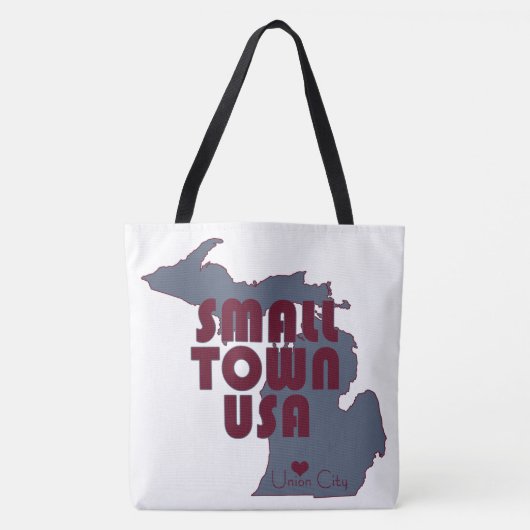 Tote Bag Petite ville USA | Union City État du Michigan (Devant)