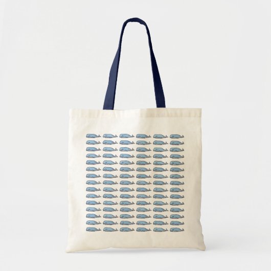 Tote Bag Petites baleines bleues (Devant)