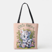Tote Bag Petites Cuties Panda & Tigre | (Dos)