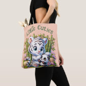 Tote Bag Petites Cuties Panda & Tigre | (De près)