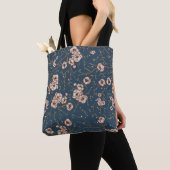 Tote Bag Petites fleurs bleu clair motif (De près)