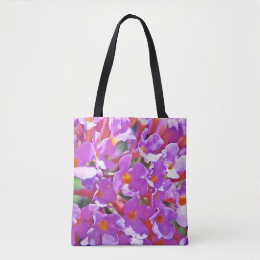Tote Bag Petites fleurs mignonnes pourpres bougie parfumée (Devant)