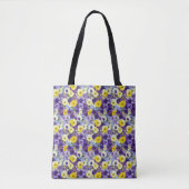 Tote Bag Petites panneaux violets et jaunes (Devant)