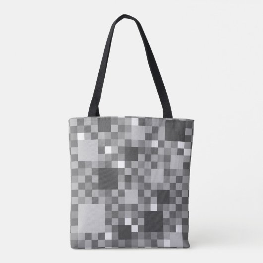 Tote Bag Petits Carrés numérisés gris (Dos)