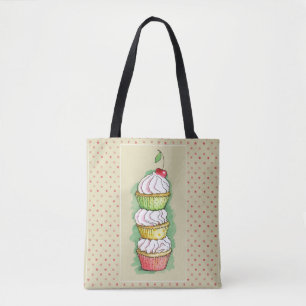 Tote Bag Petits gâteaux d'aquarelle. Illustration de