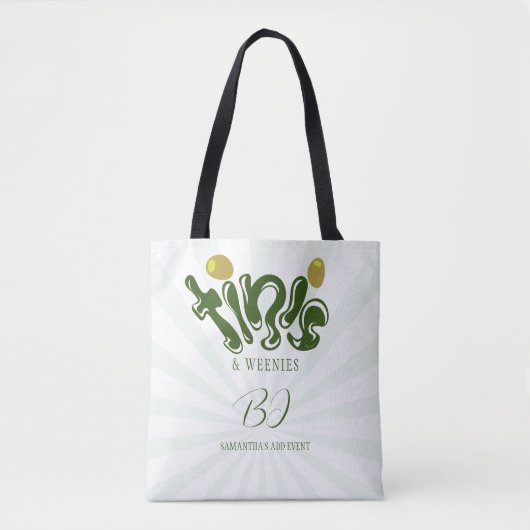 Tote Bag Petits pois verts et Tinis Fête d'anniversaire Mar (Devant)