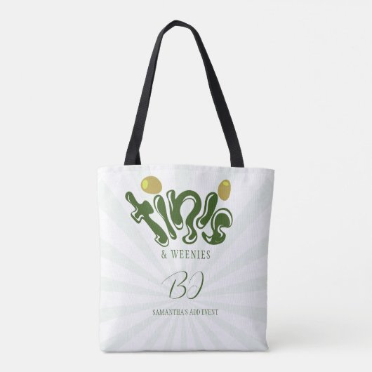 Tote Bag Petits pois verts et Tinis Fête d'anniversaire Mar (Dos)