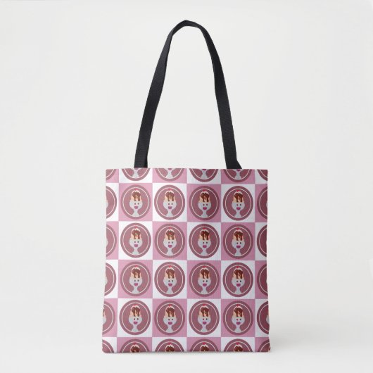 Tote Bag Petits Sundaes Motifs de mignonettes glaces Checke (Devant)