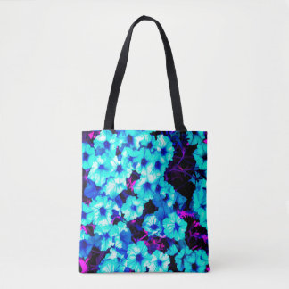 Tote Bag Pétunias bleu clair