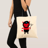 Tote Bag Peu de diable de Ninja de kawaii (Devant (produit))