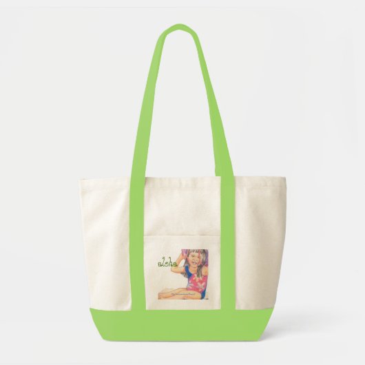 Tote Bag Peu de fille hawaïenne de plage (Devant)