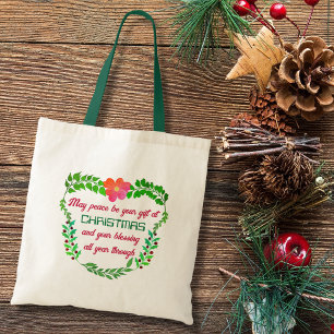 TOTE BAG PEUT-ÊTRE QUE LA PAIX SOIT VOTRE CADEAU À NOËL