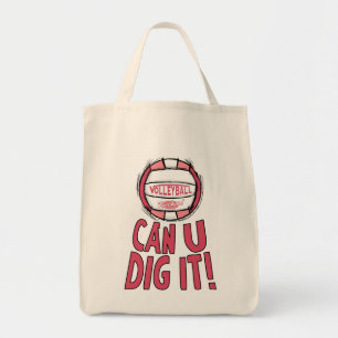 Tote Bag Peux-Tu Le Creuser En Rose De Volley-Ball ?