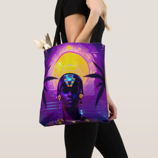 Tote Bag Pharaon Synthwave (De près)