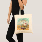 Tote Bag Phare Arc-en-ciel de plage (Devant (produit))