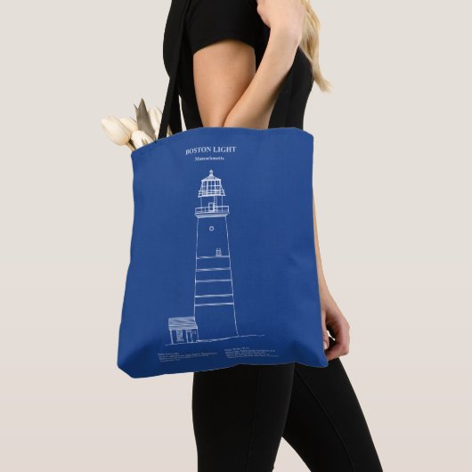Tote Bag Phare de Boston - Massachusetts - AD (De près)