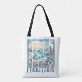Tote Bag Phare de coucher de soleil océanique côtier de pla (Dos)