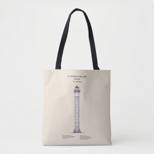 Tote Bag Phare de l'île St Martin - Michigan - SBD (Devant)
