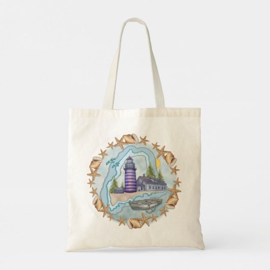 Tote Bag Phare de Maine Shells (Dos)