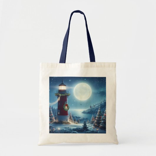 Tote Bag Phare de Noël nautique (Devant)