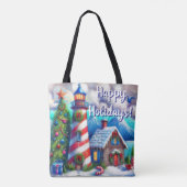 Tote Bag Phare de Noël Nautique Personnalisé (Dos)