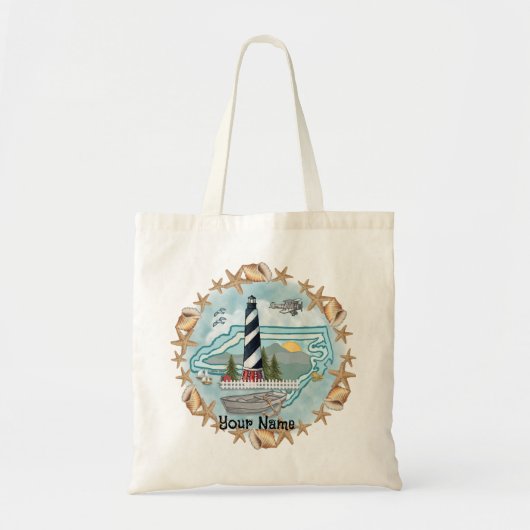 Tote Bag Phare de North Carolina Shells (Devant)
