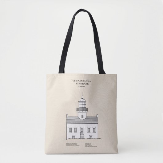 Tote Bag Phare de Old Point Loma - Californie - SBD (Devant)