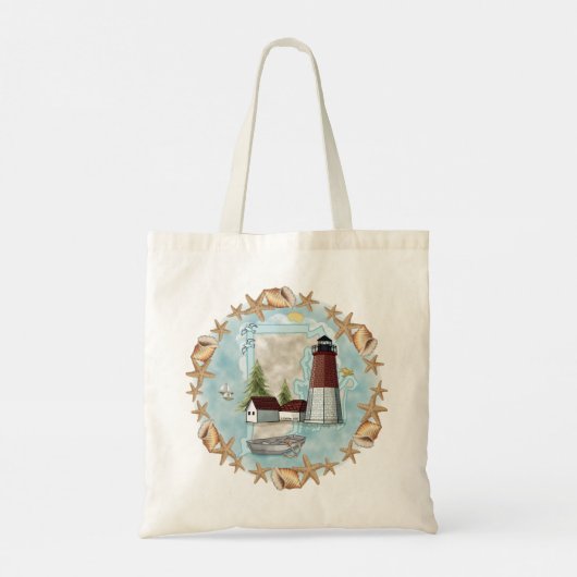 Tote Bag Phare de Rhode Island Shells (Dos)