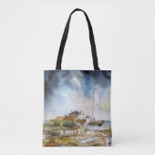 Tote Bag Phare de St. Mary's Whitley Bay Aquarelle (Devant)