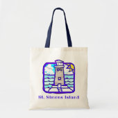 Tote Bag Phare de St Simons Island GA et vagues océaniques (Devant)