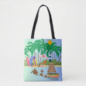 Tote Bag Phare de Sunny Beach Island Turtouse Imprimer (Devant)