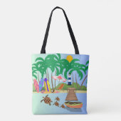 Tote Bag Phare de Sunny Beach Island Turtouse Imprimer (Dos)
