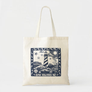 Tote Bag Phare d'Oak Island NC Côte de Caroline du Nord