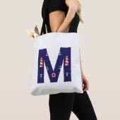 Tote Bag Phare Nautique Monogramme Fourre-tout Initial M (De près)