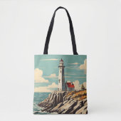 Tote Bag Phare poster vintage (Devant)