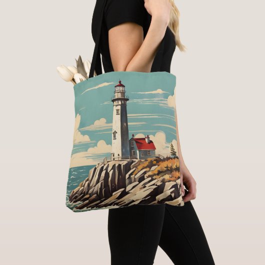 Tote Bag Phare poster vintage (De près)