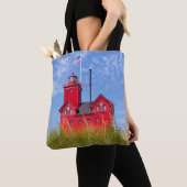 Tote Bag Phare rouge du Michigan (De près)