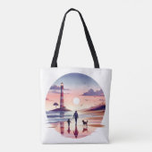 Tote Bag Phare Sunset Walk Côté littoral (Dos)
