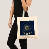 Tote Bag Phases de la lune solaire céleste Zodiac (Devant (produit))
