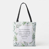 Tote Bag Philippiens 4:6, Verse de la Bible, Chrétienté (Dos)