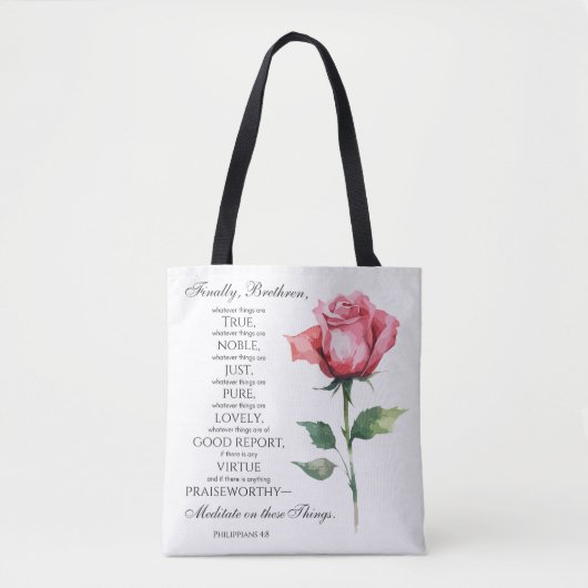 Tote Bag Philippiens 4:8 Quelles que soient les choses qui  (Devant)
