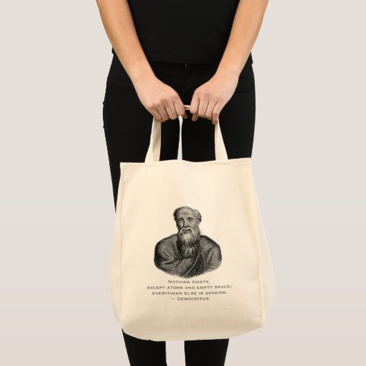 Tote Bag Philosophe de l'existence de citations Democritus (Devant (produit))