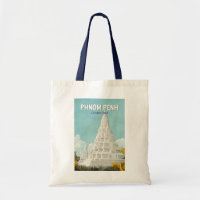 Phnom Penh Cambodge Illustration Voyage Art Retro
