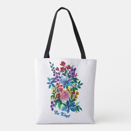 Tote Bag Phoebe "Be Kind" Floral Inspirational Tote (Dos)