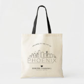 Tote Bag Phoenix, Arizona Mariage | Skyline stylisée (Devant)