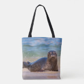 Tote Bag Phoque du port bébé dans l'eau (Dos)