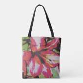 Tote Bag photo abstraite inhabituelle de fleur de lys rouge (Dos)