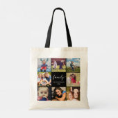 Tote Bag Photo Collage Famille Script noir (Dos)