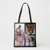 Tote Bag Photo Collage Unique Personalized 5 Photo Heart (Devant)
